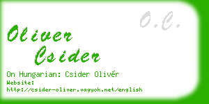 oliver csider business card