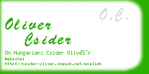 oliver csider business card